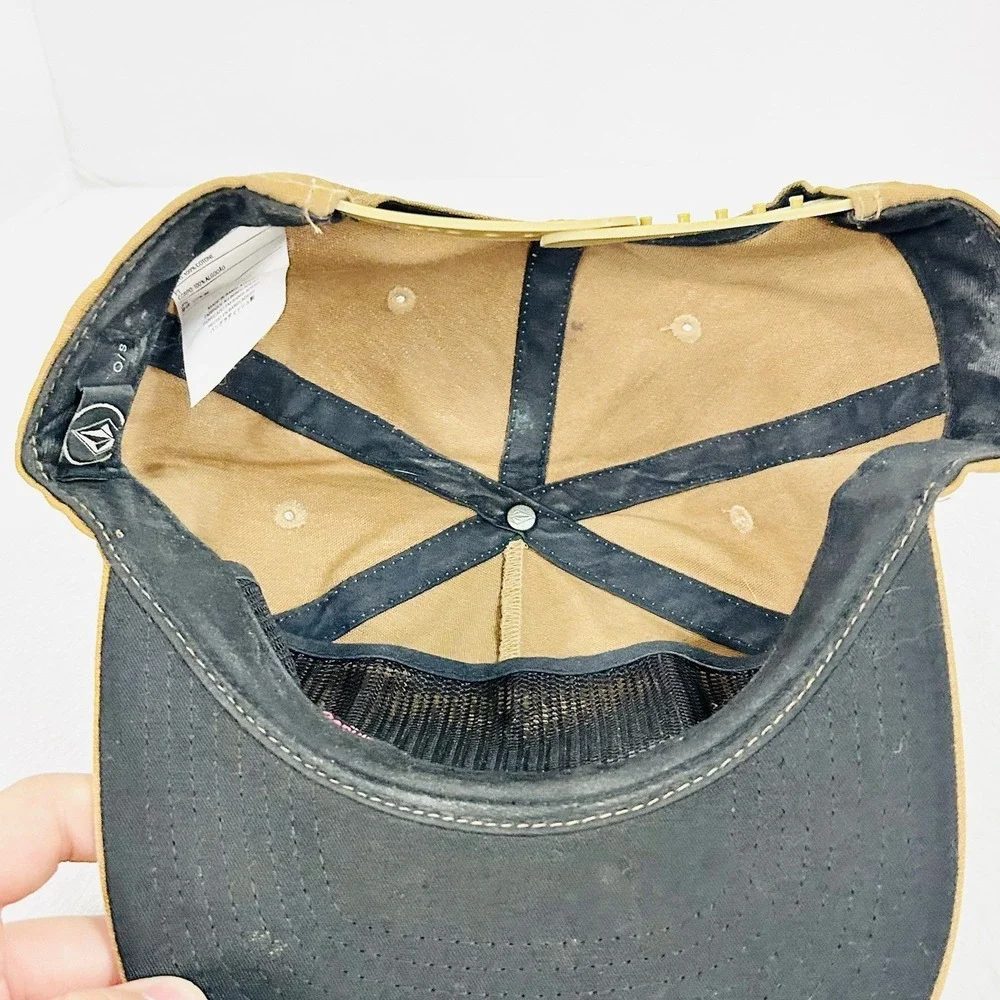 Volcom Stone Patch Logo Hat Cap Adjustable Snapback Brown Outdoors Sports Casual